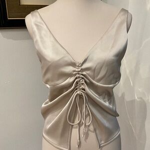 Nanushka Satin-like Ruched Tank Top